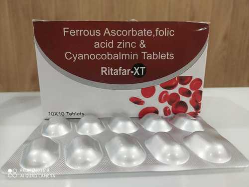 Ferrous ascorbate100 mg ,Folic acid 1.5 mg zinc sulphate 61.8mg & Cyanocobalmin 15mcg