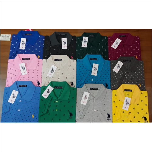 Mens Collar Neck Printed T Shirt