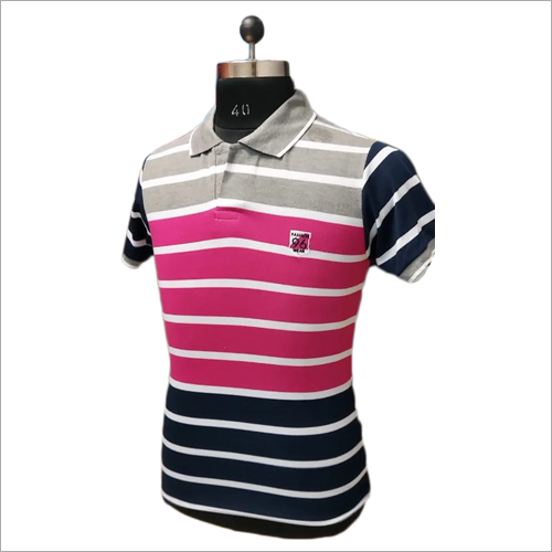 Mens Half Sleeve Striped T-Shirt