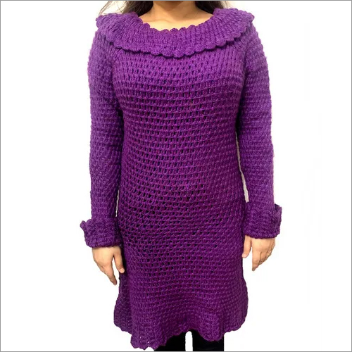 Purple Hand-Knitted Sweater
