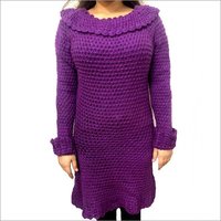 Purple Hand-knitted Sweater - Wool Material, Elegant Style | New Condition, Soft Texture, Knitted Technique