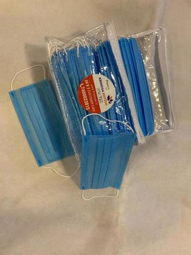 3 Ply with Nose Pin (pk of 100) Blue