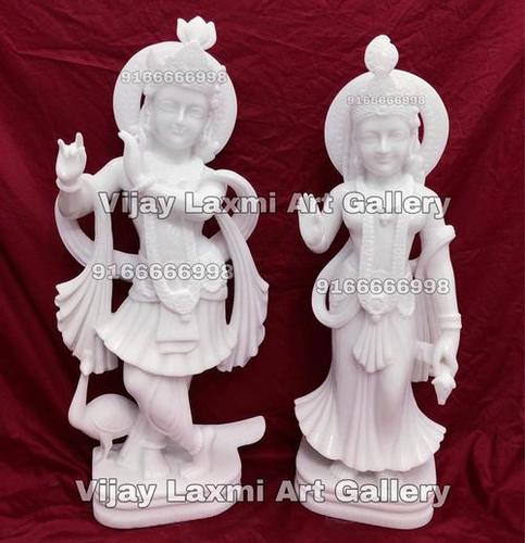 White Marble Radha Krishna Statue