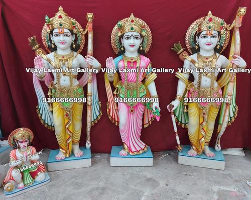 Marble Ram Darbar Statue with Hanuman Ji