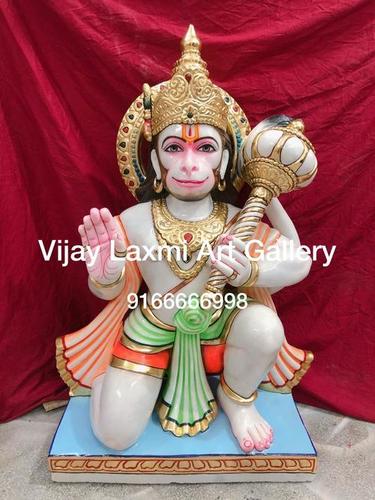 Polishing Marble Hanuman Sitting Statue