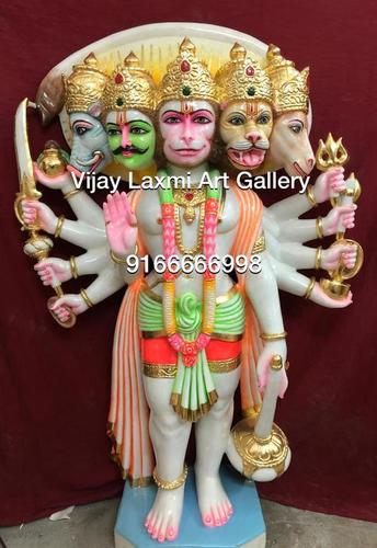 Polishing Decorative Marble Panchmukhi Hanuman Statue