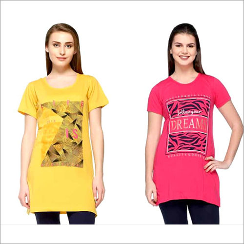 Ladies Printed Long T-Shirt Age Group: 15-25