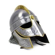 B07ZZKY3FL Medieval Barbuta Visored Brushed Steel Knights Templar Crusaders Armour Helmet | Halloween Costume Props