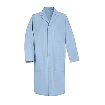 Industrial Lab Coat - Polyester Material, Multiple Sizes , Blue Color, Lightweight Design, Long Sleeves, Two Front Pockets, Button Closure