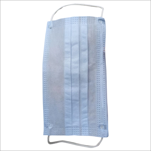 3 Ply Disposable Non Woven Mask With Nose Pin - Non-Woven Material, Standard Size, Colors: Blue, White & Green | Applications: Hospital, Clinic, Household