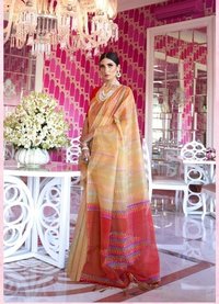 Handloom Weaving Silk Dhaga Work Saree