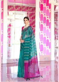 Handloom Weaving Silk Dhaga Work Saree