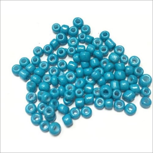 Opaque Sky Round Glass Beads