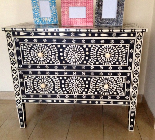 Handmade Bone Inlay Chest Of Drawer Cum Side Board