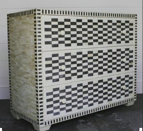 Handmade Bone Inlay Chest Of Drawer Cum Commode