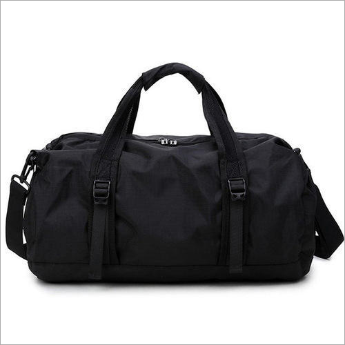 Travel Duffle Bag - Cotton Fabric, 12L Capacity, Black | Hand Length Handle, Barrier Feature, Security Options, Customizable Design
