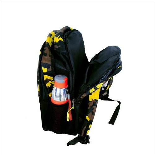 School Bag - Polyester Material, 10L Capacity, Black Color | Printed Design, Unisex, Shoulder Length Handle, Barrier & Security Features
