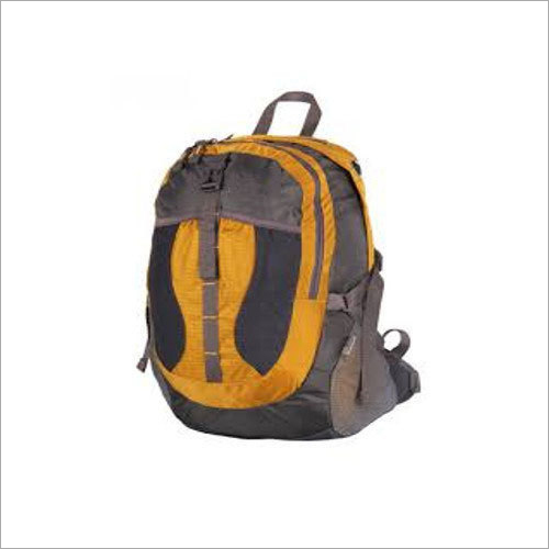 Boys College Bag - Nylon Backpack, 20 Litre Capacity | Adjustable Shoulder Strap, Yellow and Grey Color, Bottle Pocket, Barrier & Security Features