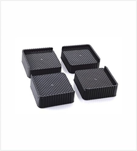 Plastic Stand For Almirah, Wardrobe, Refrigerator (Grey Black) -set Of 4-pieces