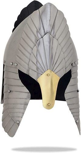 B07JZFZ34P Medieval Lord of The Ring Helmet Replica Armor Adult Costume, 16" Tall, Decorative Silver