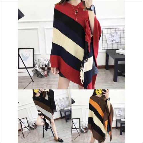 Available In Different Color Ladies Woolen Poncho
