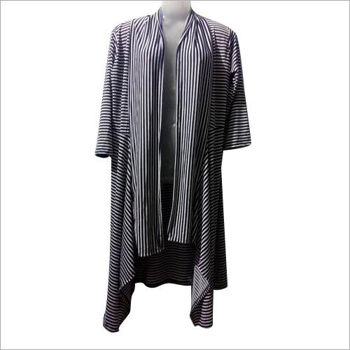 Ladies Long Shrug - Woolen, Full Sleeves, Striped Pattern, Available In Different Colors | Features: Quick Dry, Washable, No Fade, Dry Clean Only