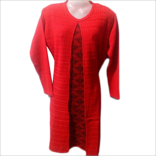 Red Double Layer Winter Kurti