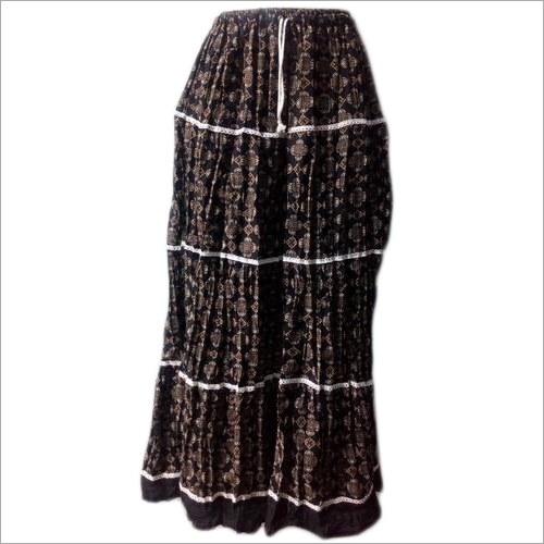 Ladies Cotton Skirts - Casual Printed Design, Multi-Gender Size Free for Summer, Rainy & Spring Seasons