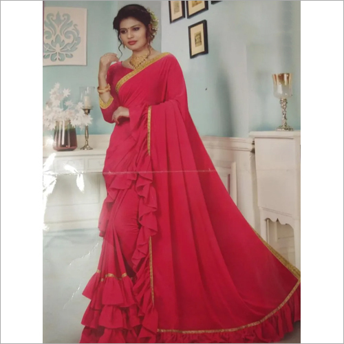 Party Wear Ladies Pink Kuchi Sarees