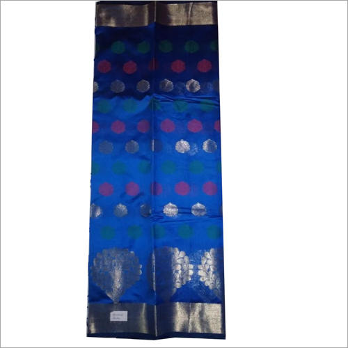 Blue Ladies Handloom Zari Work Sarees