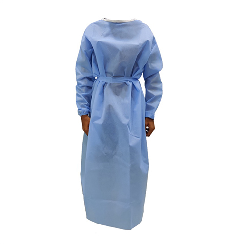 60 GSM PPE Surgical Gown - Disposable, Waterproof | Blue Color, Includes Bouffant Cap and Shoe Cover