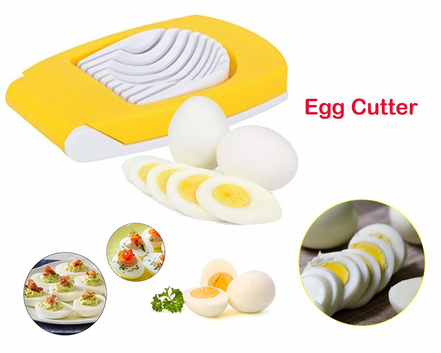 Hard Boiled Eggs Slicer Tool Egg Slicer Cutter 3 in 1 Stainless Steel Manual Egg Slicers Kitchen Tool Gadget 