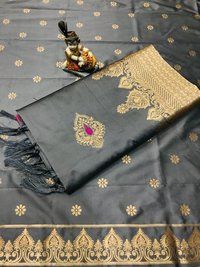 LICHI SILK GOLDEN JARI SAREES