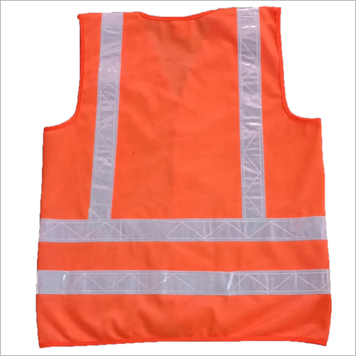 Orange Industrial Fluorescent Sleeveless Jacket