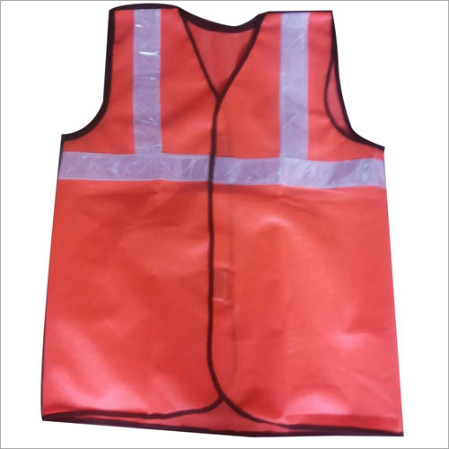 Orange Polyester Pvc White Reflective Tape Safety Jacket