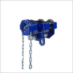Geared Traveling Trolley - Cast Iron, Various Sizes Available, Blue Color | Industrial Application, Painted Pulley Surface