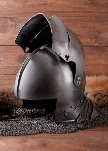 B07wr5v4sj German Sallet Helmet Medieval Collectible Helmet With Chain-mail Helmet