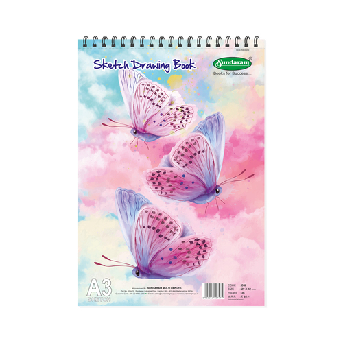 Sundaram Sketch Drawing Book - A3 - 36 Pages (D-8) Wholesale Pack - 24 Units