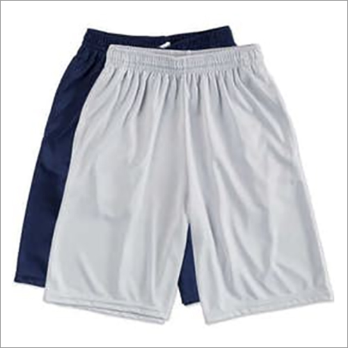 Mens Plain Shorts - Cotton Material , Blue-White Color for Male Fashion Enthusiasts with a Timeless Plain Design