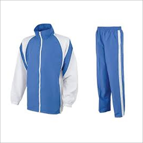 Mens Track Suits - Polyester Material White-Blue Color Ideal for All Seasons with Comfortable Fit for Men