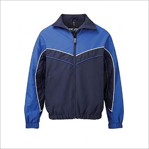 Mens Track Upper - Polyester, All Season | Black-Blue Color, Designed for Men, Ideal for Track Activities