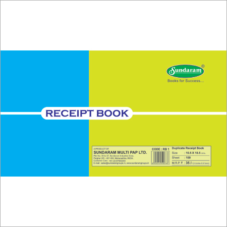 Duplicate Receipt Book 100 Pages
