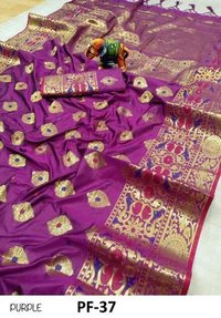 NYLON SILK SAREES WITH MINA WORK