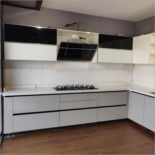 Modern Modular Kitchen - Stainless Steel & Wood, Marble Counter Top | Easy to Clean, Eco-Friendly Design