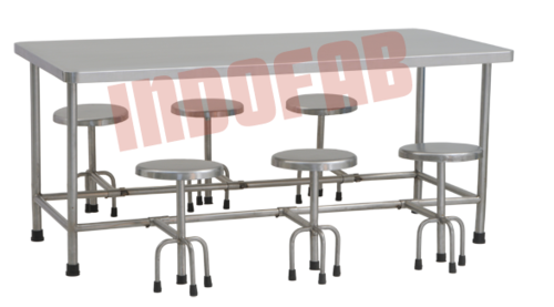 Stainless Steel Canteen Table By INDOFAB ENGINEERING