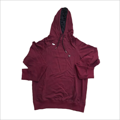 Mens Cotton Hoodie - Long Sleeve , Plain Purple Design for Ultimate Comfort and Style