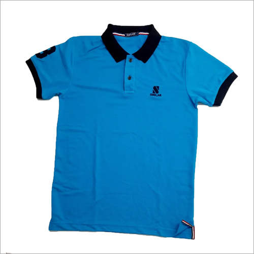 Blue-Black Mens Cotton Polo T-Shirt