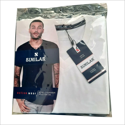Mens Pure Cotton V Neck T-Shirt - White, Short Sleeve Design | Plain Pattern for Comfortable Everyday Wear