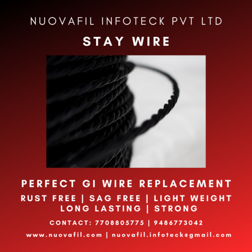 Garvilon Stay Wire - UV Stabilized Synthetic Monofilament, 2.2 mm to 3.5 mm Thickness, Non-Conductive Support Wire, Lightning Proof, Corrosion and Abrasive Resistant