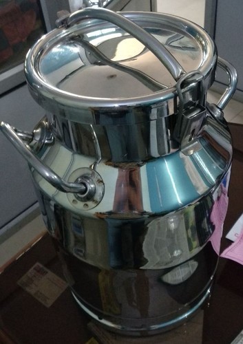 SS MILK CAN WITH LOCKING LID By VARDHMAN SCIENTIFIC SOLUTIONS